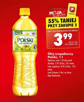 Biedronka Olej rzepakowy Polski, 1 l oferta