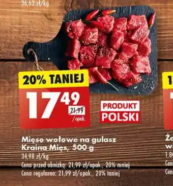 Biedronka Mięso wołowe na gulasz Kraina Mięs, 500 g oferta