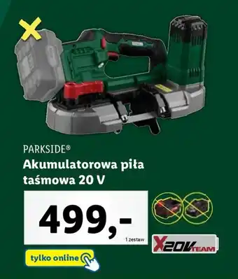 Lidl PARKSIDE Akumulatorowa piła taśmowa 20 V oferta