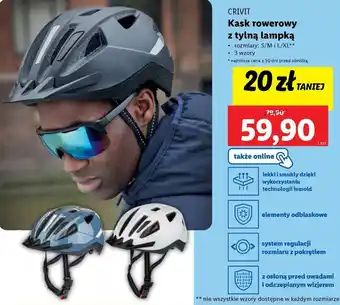 Lidl CRIVIT Kask rowerowy z tylną lampką oferta