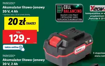 Lidl PARKSIDE Akumulator litowo jonowy 20V 4Ah oferta