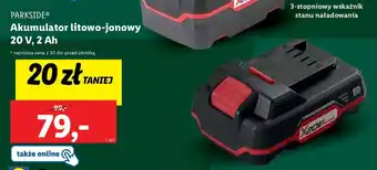 Lidl PARKSIDE Akumulator litowo jonowy 20 V 2 Ah oferta