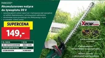 Lidl PARKSIDE Akumulatorowe nożyce do żywopłotu 20 V oferta