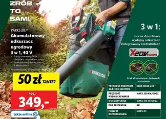 Lidl PARKSIDE Akumulatorowy odkurzacz ogrodowy 3 w 1 40 V oferta