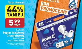 ALDI KOKETT Papier toaletowy 3 warstwowy 8 rolek oferta