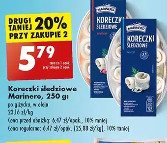 Biedronka Koreczki śledziowe Marinero oferta