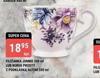 bi1 FILIŻANKA JUMBO 350 ml / KUBEK PROSTY Z PODKŁADKĄ ALTOM 350 ml oferta