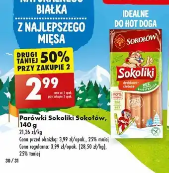 Biedronka Parówki Sokoliki Sokołów, 140g oferta