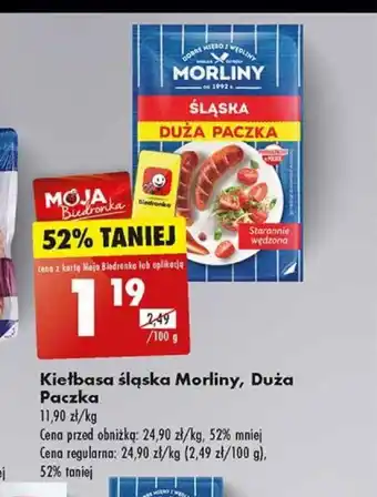 Biedronka Kiełbasa śląska Morliny, Duża Paczka 100g oferta