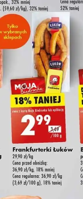 Biedronka Frankfurterki Łuków 100g oferta