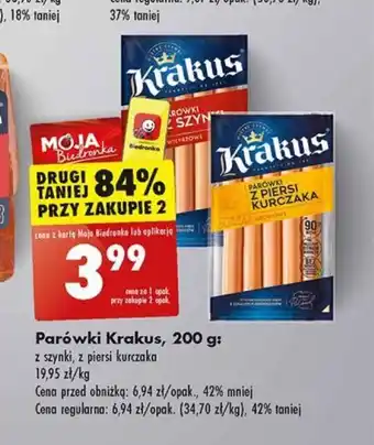 Biedronka Krakus Parówki 200 g oferta
