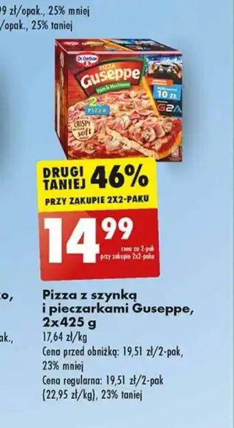 Biedronka Guseppe PIZZA i pieczarkami 2x425 g oferta