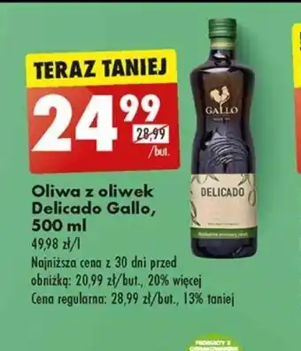 Biedronka Delicado Gallo Oliwa z oliwek 500ml oferta
