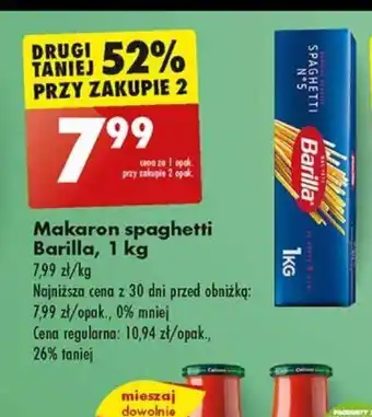 Biedronka Barilla Makaron spaghetti 1 kg oferta