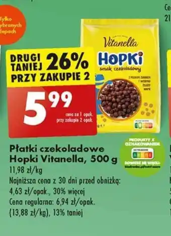Biedronka Hopki Vitanella Płatki czekoladowe 500 g oferta