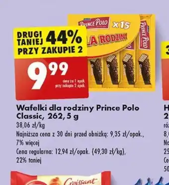 Biedronka Prince Polo Wafelki dla rodziny Classic, 262,5 g oferta