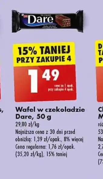 Biedronka Dare Wafel w czekoladzie 50 g oferta