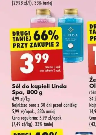 Biedronka Linda Sól do kąpieli Spa, 800 g oferta
