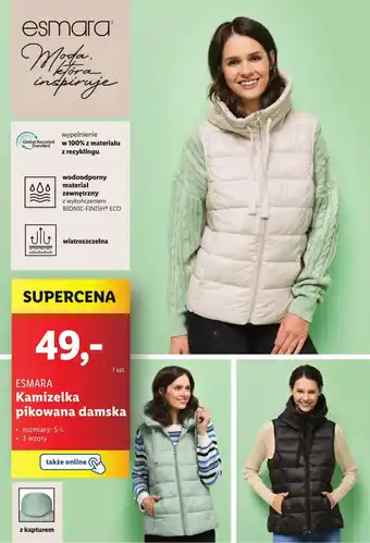 Lidl ESMARA Kamizelka pikowana damska z kapturem oferta