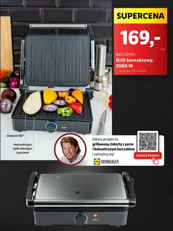 Lidl MASTERPRO Grill kontaktowy, 2000W oferta