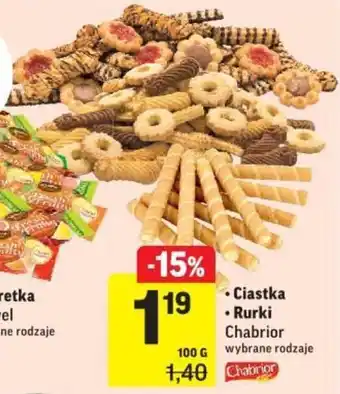 Intermarche Ciastka lub rurki Chabrior 100g oferta