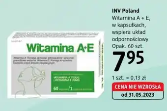 INV Poland Witamina A + E, w kapsułkach, wspiera układ odpornościowy, 60 szt.