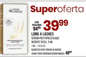 Drogerie Natura LONG 4 LASHES SERUM PRZYSPIESZAJĄCE WZROST RZĘS, 3 ml oferta