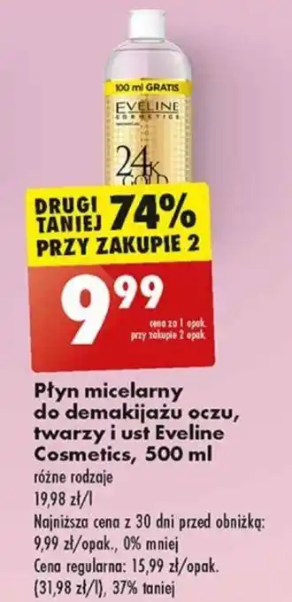 Biedronka Płyn micelarny do demakijażu oczu, twarzy i ust Eveline Cosmetics, 500 ml oferta