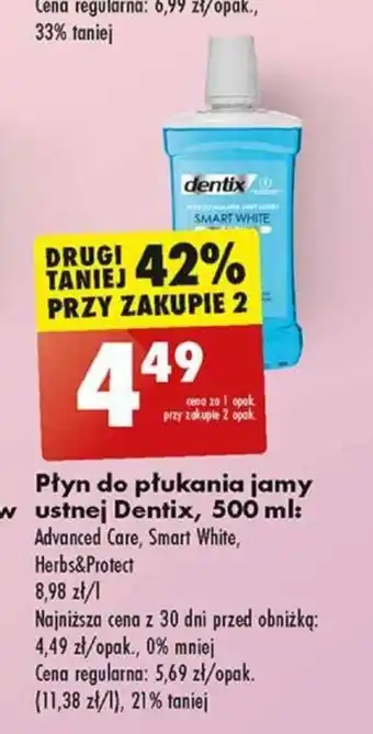 Biedronka Płyn do płukania jamy ustnej Dentix, 500 ml oferta