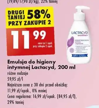 Biedronka Emulsja do higieny intymnej Lactacyd, 200 ml oferta