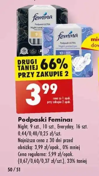 Biedronka Podpaski Femina oferta