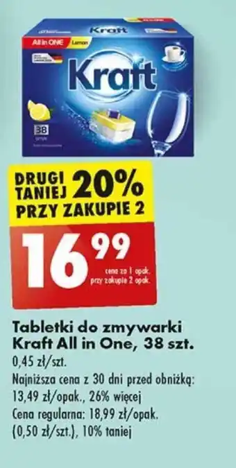 Biedronka Tabletki do zmywarki Kraft All in One, 38 szt. oferta