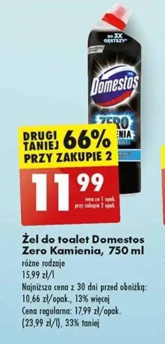 Biedronka Żel do toalet Domestos Zero Kamienia, 750 ml oferta