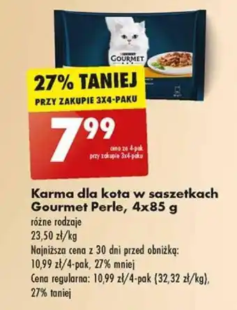 Biedronka Karma dla kota w saszetkach Gourmet Perle, 4x85 g oferta