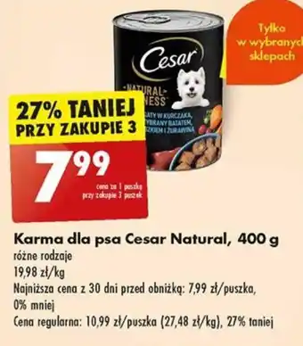 Biedronka Karma dla psa Cesar Natural, 400 g oferta