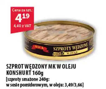 Eurocash Szprot wędzony MK w oleju Konshurt 160g oferta