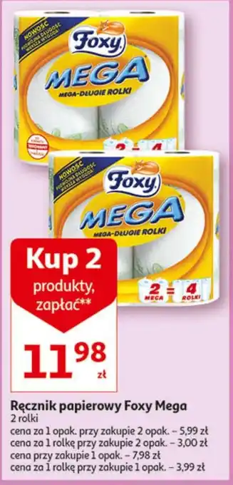 Auchan Ręcznik papierowy Foxy Mega 2 x 2 rolki oferta