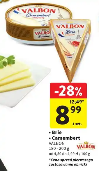 Intermarche Brie / Camembert VALBON 180-200 g oferta