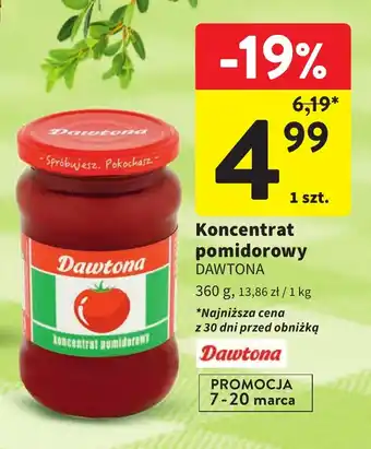 Intermarche Koncentrat pomidorowy DAWTONA 360 g oferta