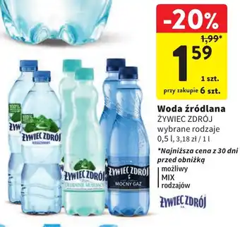 Intermarche Woda źródlana ŻYWIEC ZDRÓJ 0,5l oferta
