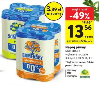 Intermarche Napój piwny SOMERSBY 4x0,33l oferta