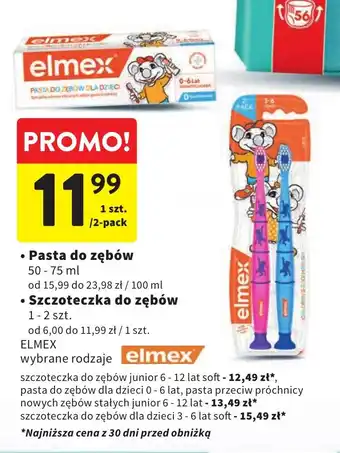 Intermarche ELMEX Pasta do zębów 50/75ml/Szczoteczka do zębów 1-2szt. oferta