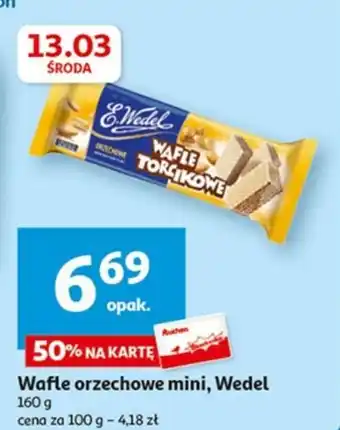 Auchan Wafle orzechowe mini Wedel 160 g oferta
