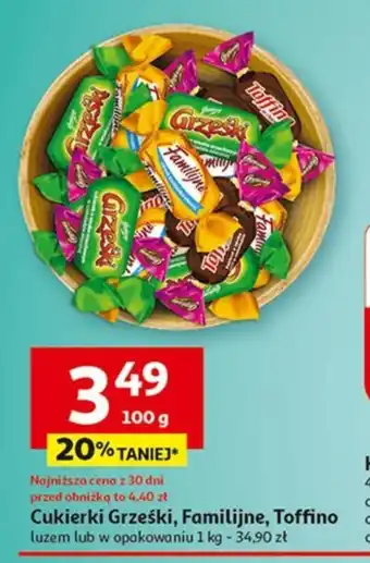 Auchan Cukierki Grześki Familijne Toffino 100g oferta