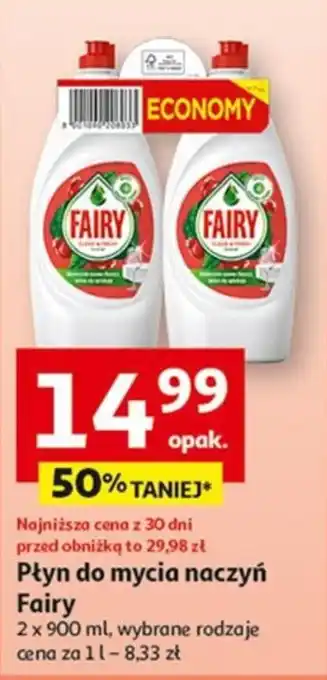 Auchan Płyn do mycia naczyń Fairy 2x900ml oferta