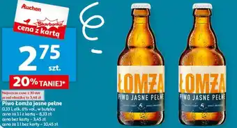 Auchan Piwo Łomża jasne pełne 0,33 l alk. 6% vol. oferta