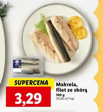 Lidl Makrela, filet ze skórą 100 g oferta