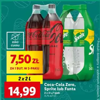 Lidl Coca-Cola Zero, Sprite lub Fanta 2 x 2 l oferta