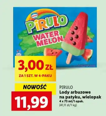 Lidl Lody arbuzowe na patyku, wielopak 4 x 73 ml/1 opak. oferta