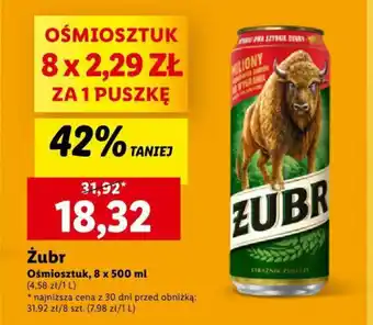 Lidl Żubr 8 x 500 ml oferta